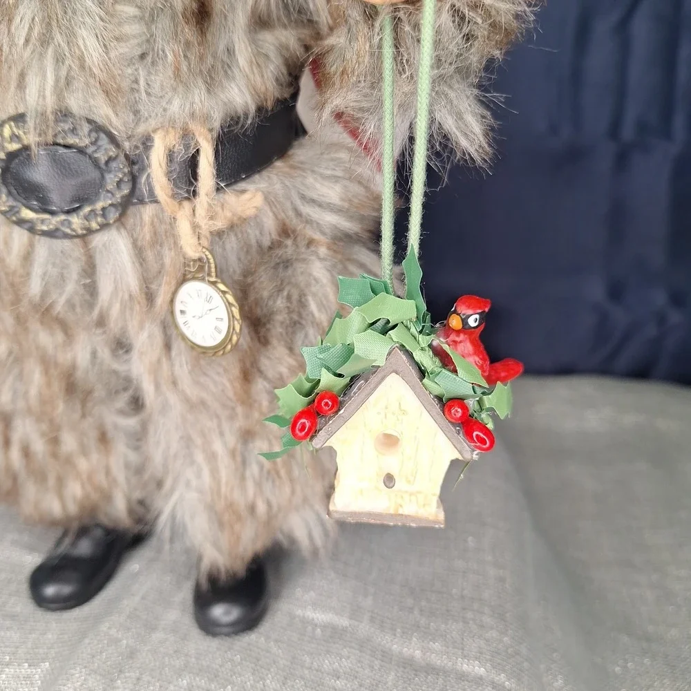 Woodsman Santa Claus Fur Pocket Watch Bird House Cardinal Squirrel Ashland